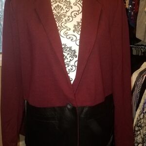 DKNY Burgundy Blazer with Black Details